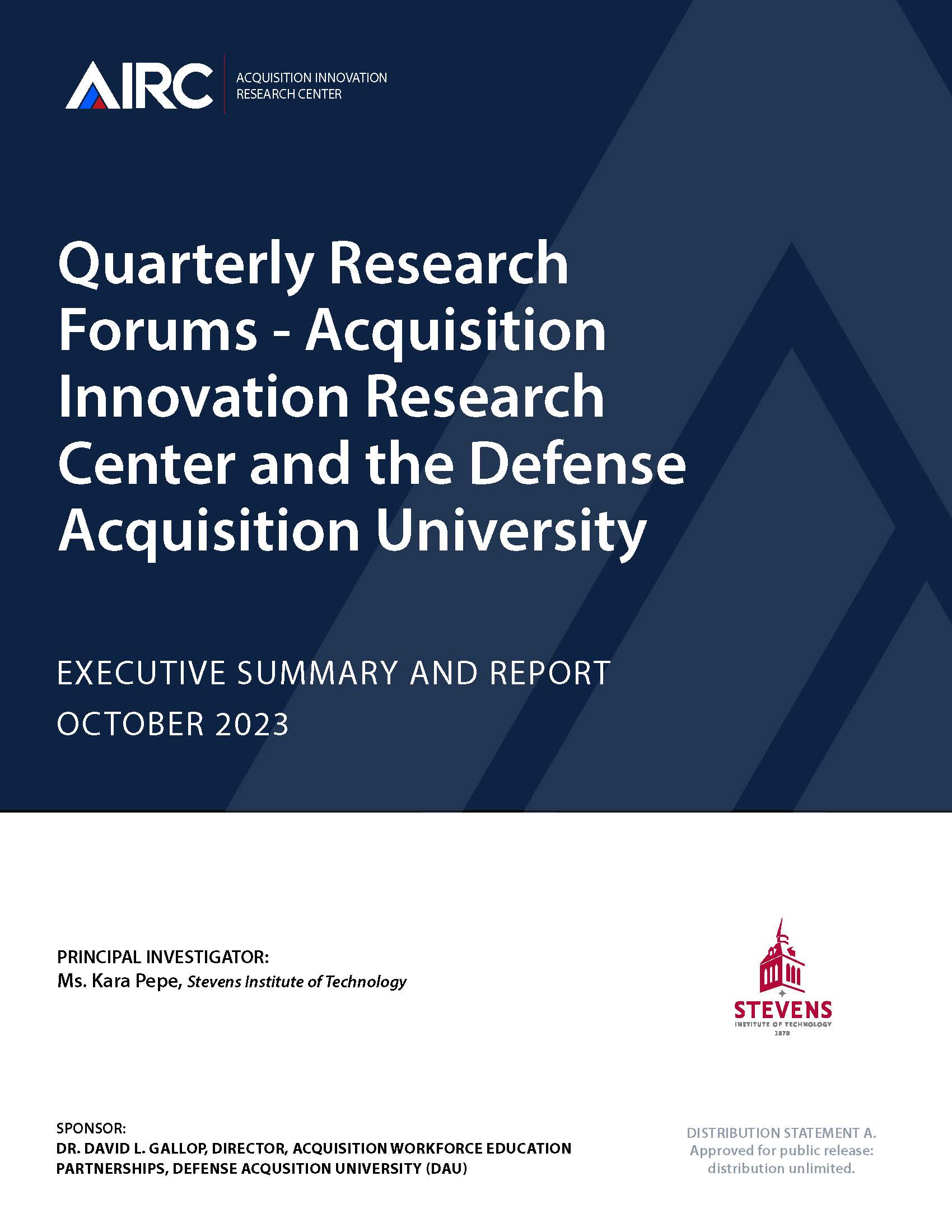 Quarterly Research Forums: AIRC and the Defense Acquisition University ...